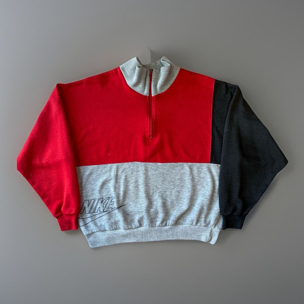 Vintage Nike Sweatshirt XL Multicolor 1/4 Zip Pullover 90s Fleece Jordan